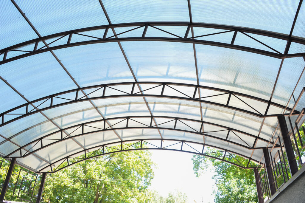 Canopy made of polycarbonate